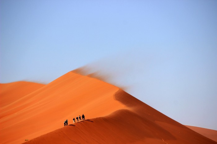 sunny sand desert hiking
