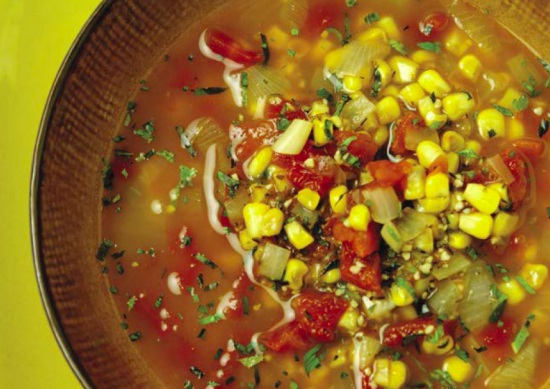 Томатный суп с кукурузой