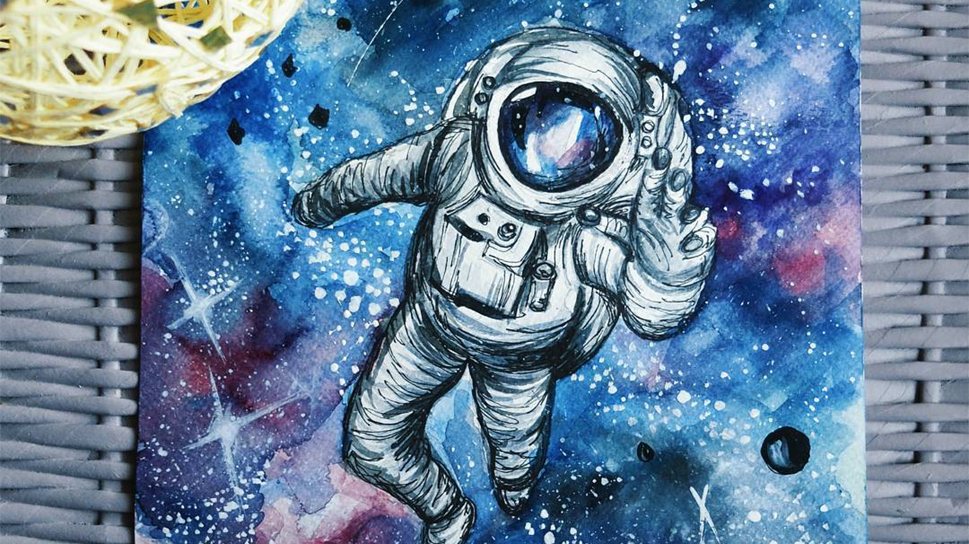 Рисунок на тему космос 7 класс карандашом