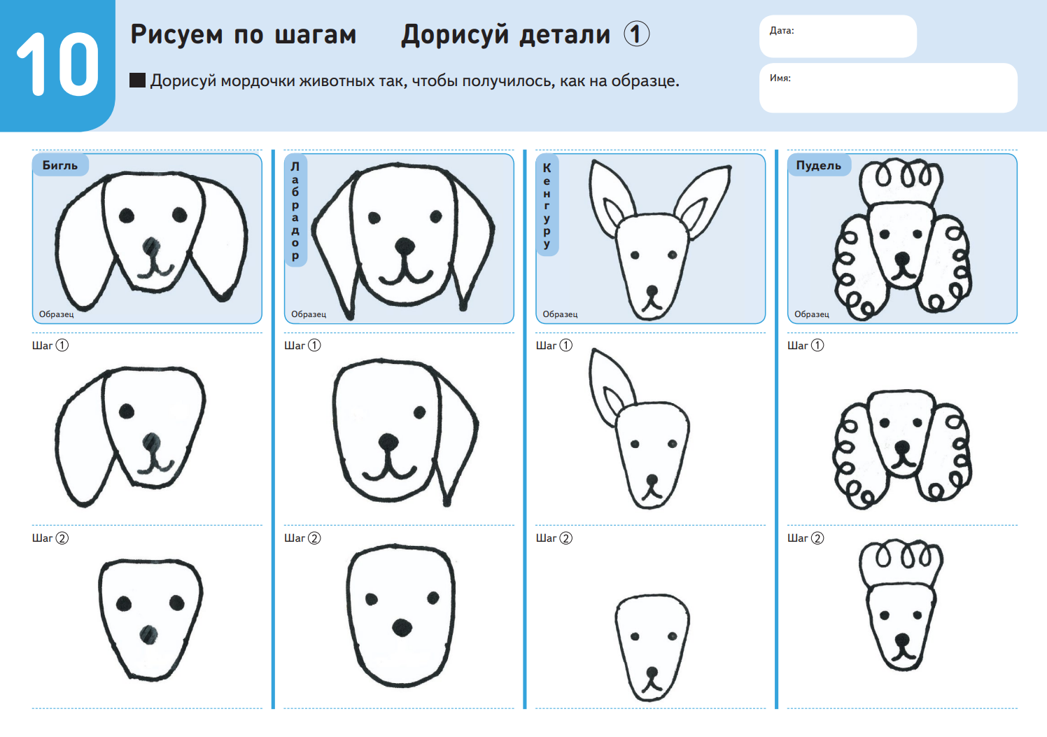 Как нарисовать кошку, собаку и корову: 6 пошаговых мастер-классов и шаблоны  для скачивания - Папамамам — МИФ