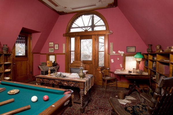 Бильярдная комната в доме Марка Твена в Хартфорде